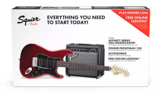 Affinity Strat HSS Starter Pack w/ Frontman 15G Amp - Candy Apple Red