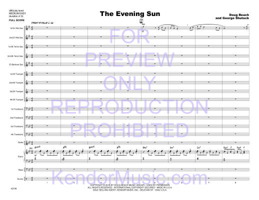 The Evening Sun - Beach/Shutack - Jazz Ensemble - Gr. Medium Easy