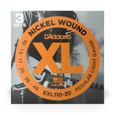 EXL110-3D - 3 Pack - Nickel Wound REG. LIGHT 10-46