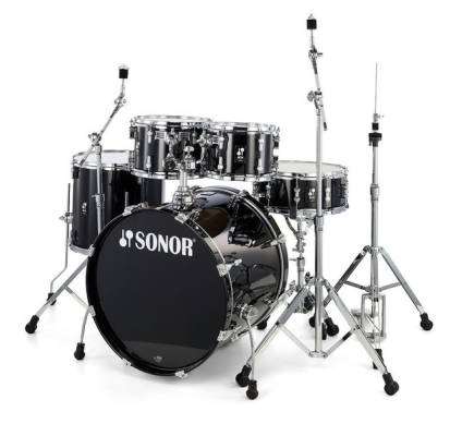 AQ1 Stage 5-Piece Drum Kit (22,10,12,16,SD) with Hardware - Piano Black