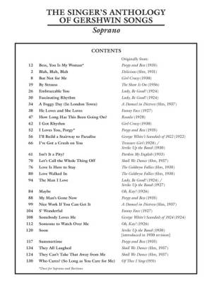 The Singer\'s Anthology of Gershwin Songs - Gershwin/Walters - Soprano/Piano - Book
