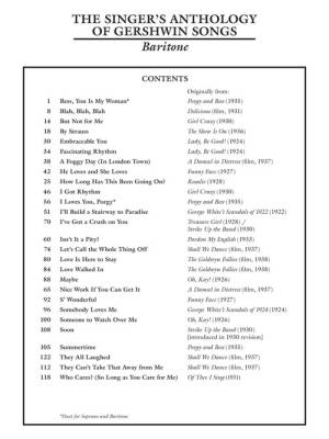 The Singer\'s Anthology of Gershwin Songs - Gershwin/Walters - Baritone/Piano - Book