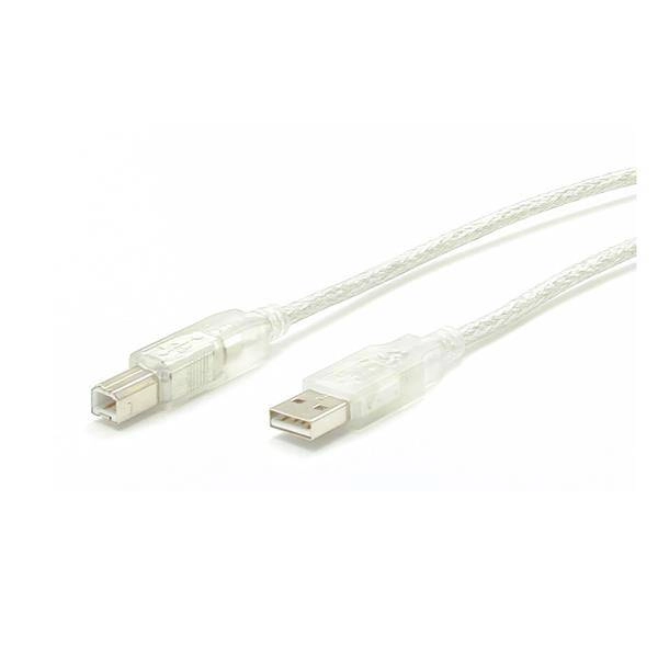 6 ft Clear USB 2.0 Cable - A to B