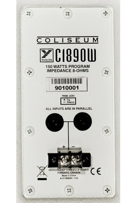 Coliseum 8\'\'+1\'\' Installation Speaker w/Bracket 150W - White