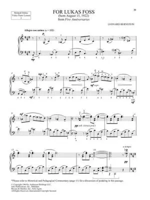 Leonard Bernstein, Selected Anniversaries for Piano: With Pedagogical Commentary and Video Piano Lessons - Mizrahi - Book/Video Online