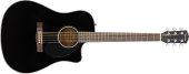 Fender - CD-60SCE Dreadnought, Walnut Fingerboard - Black
