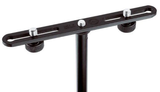 K & M Stands - Stereo Microphone Mounting Bar - Black