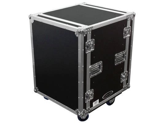 14U Shock Mount Rack Flight Case with Wheels