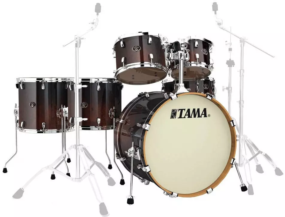 Silverstar 6-Piece Shell Pack (22,16,14,12,10,and Snare) - Dark Mocha Fade