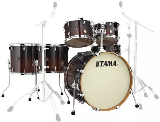 Silverstar 6-Piece Shell Pack (22,16,14,12,10,and Snare) - Dark Mocha Fade