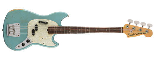 Fender - JMJ Road Worn Mustang Bass - Faded Daphne Blue