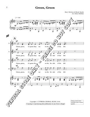 Green, Green (New Christy Minstrels) - Sparks/McGuire/McBride - SATB