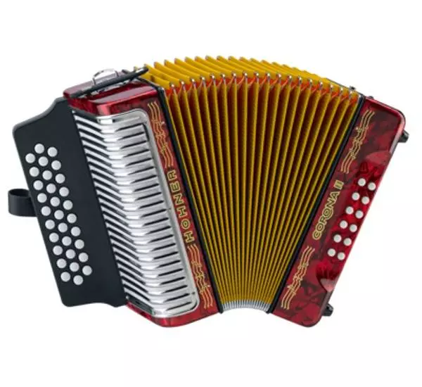 Corona II Diatonic Accordion GCF - Red