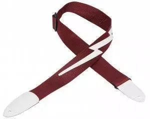 2 Inch Nylon Strap with Lightning Bolt - Burgundy