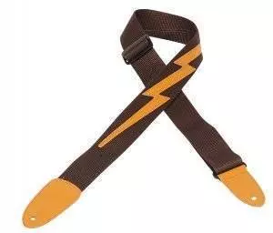 2 Inch Nylon Strap with Lightning Bolt - Brown