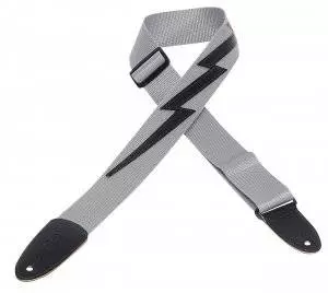 2 Inch Nylon Strap with Lightning Bolt - Grey