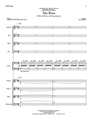 The Rose - Rossetti/Gjeilo - String Quartet (SATB) Accompaniment - Score/Parts