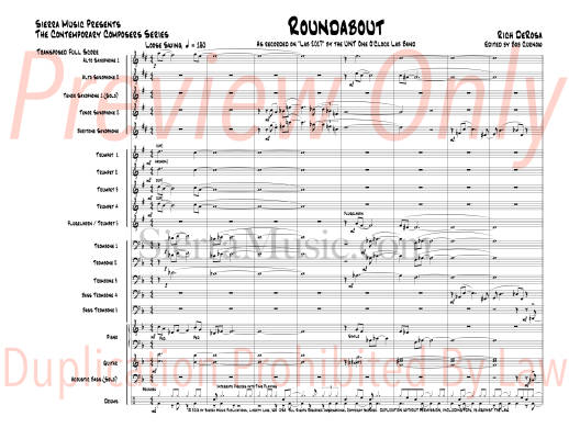 Roundabout - DeRosa - Jazz Ensemble - Gr. Medium-Advanced
