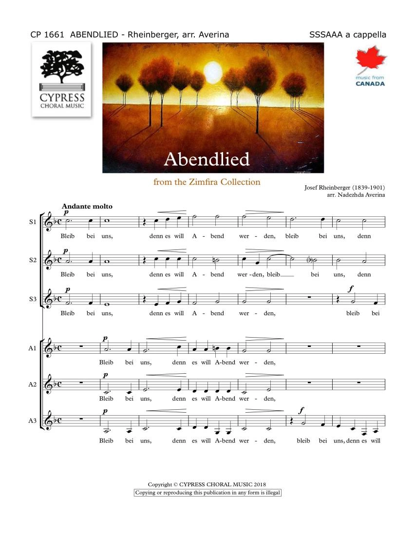 Abendlied - Rheinberger/Averina - SSAA