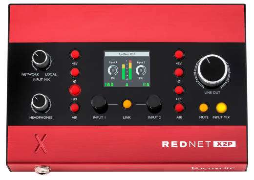 RedNet X2P 2x2 Dante Audio Interface w/ Red Evolution Mic Pres