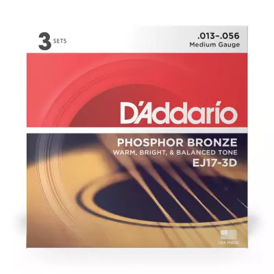 EJ17-3D - Phosphor Bronze MEDIUM 13-56 - 3 Pack