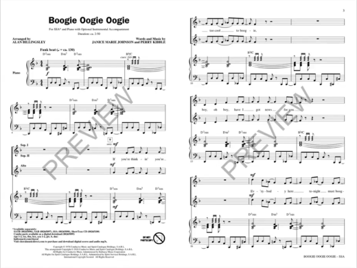 Boogie Oogie Oogie - Johnson/Kibble/Billingsley - SSA