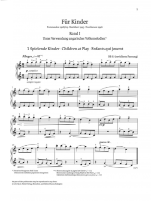 For Children, Volume I - Bartok/Lampert/Vikarius - Piano - Book