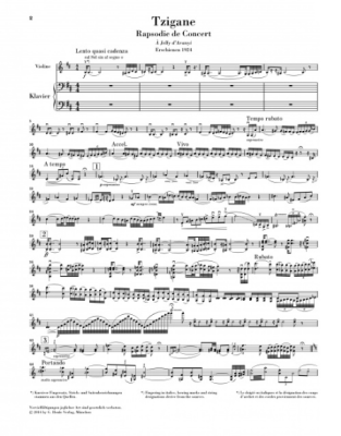 Tzigane - Ravel/Monnard - Violin/Piano - Sheet Music