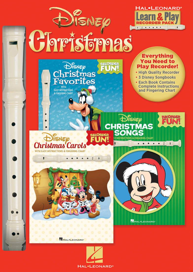 Disney Christmas: Learn & Play Recorder Pack - 3 Books/Recorder