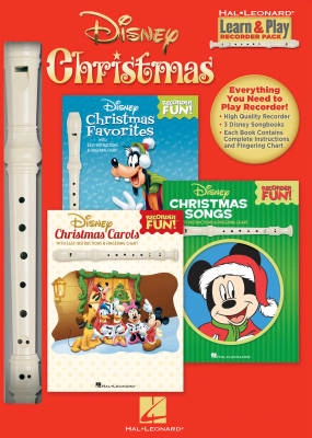 Hal Leonard - Disney Christmas: Learn & Play Recorder Pack - 3 Books/Recorder