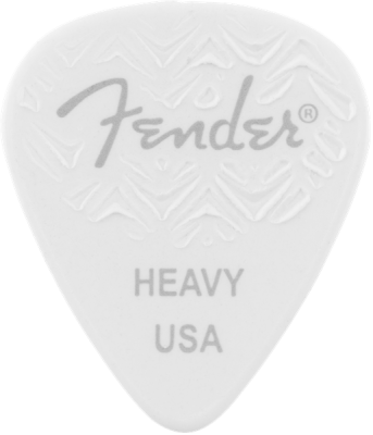 Fender - 351 Shape Wavelength Celluloid Picks, 6-Pack - Heavy, White