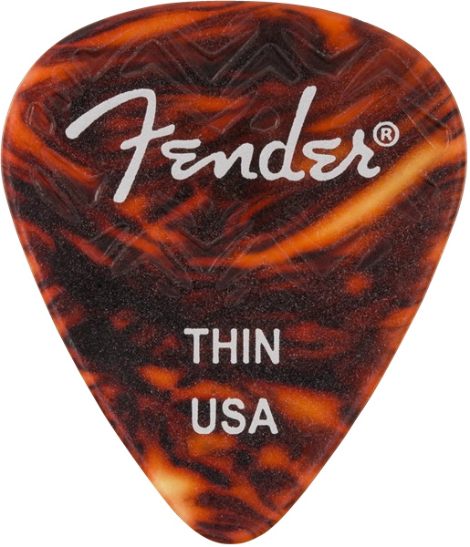 351 Shape Wavelength Celluloid Picks, 6-Pack - Thin, Tortoise Shell