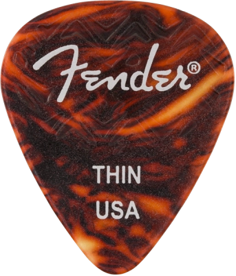 Fender - 351 Shape Wavelength Celluloid Picks, 6-Pack - Thin, Tortoise Shell