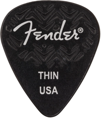 Fender - 351 Shape Wavelength Celluloid Picks, 6-Pack - Thin, Black