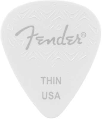 Fender - 351 Shape Wavelength Celluloid Picks, 6-Pack - Thin, White