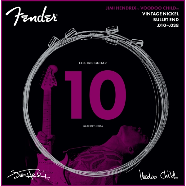 Jimi Hendrix Voodoo Child Electric Strings, Bullet End Nickel 10-38