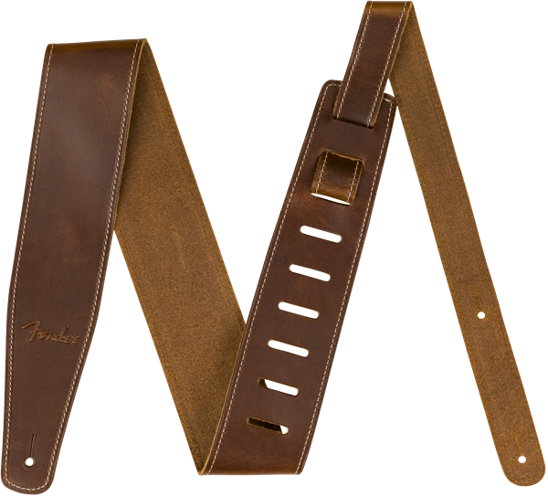 2-1/2 Inch Broken-in Leather Guitar Strap - Tan