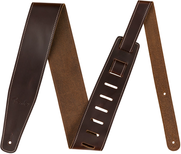 2-1/2 Inch Broken-in Leather Guitar Strap - Brown