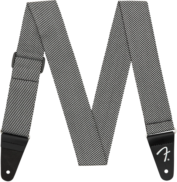 2 Inch Modern Tweed Guitar Strap - White/Black