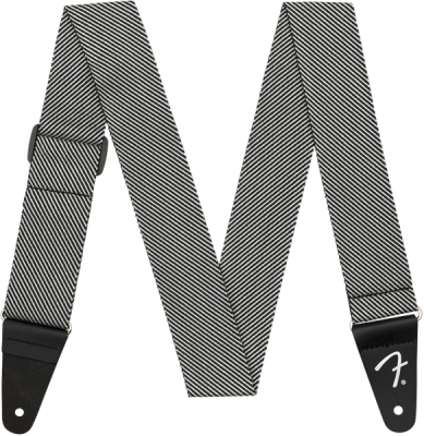 2 Inch Modern Tweed Guitar Strap - White/Black