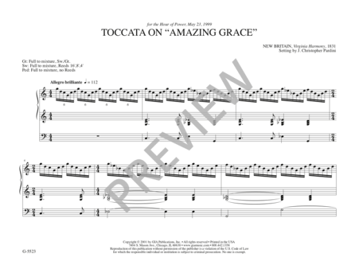 Toccata on \'\'Amazing Grace\'\' - Pardini - Organ