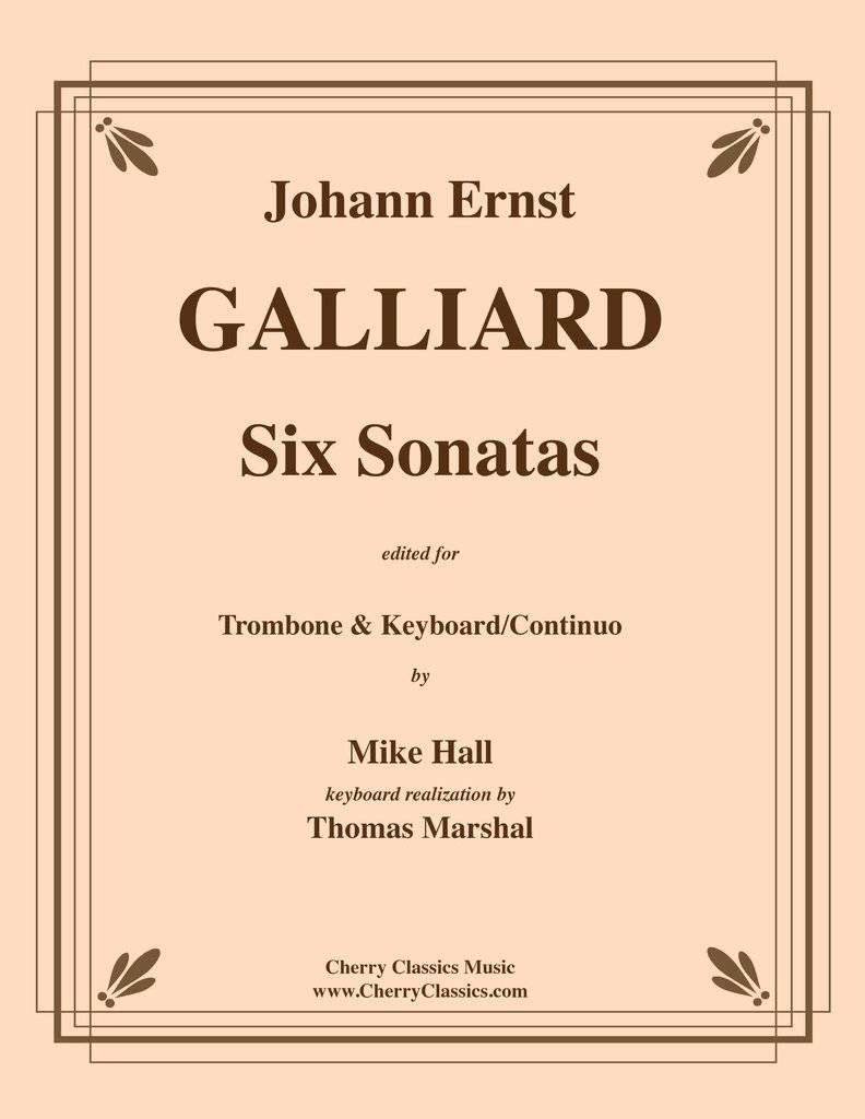 Six Sonatas  - Galliard/Hall/Marshal - Trombone/Keyboard/Continuo - Book