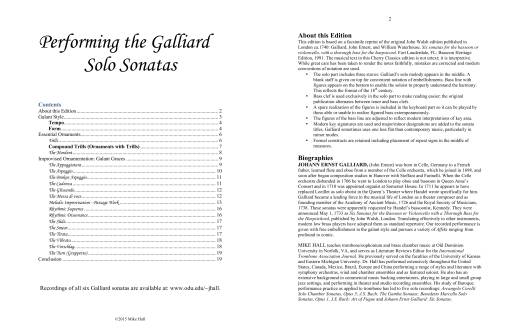Six Sonatas  - Galliard/Hall/Marshal - Trombone/Keyboard/Continuo - Book