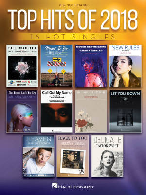 Hal Leonard - Top Hits of 2018: 16 Hot Singles - Big-Note Piano - Livre