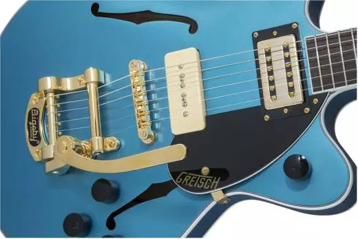 G2655TG-P90 LTD Streamliner Center Block Jr. Double Cutaway, Rosewood Fingerboard - Riviera Blue Satin