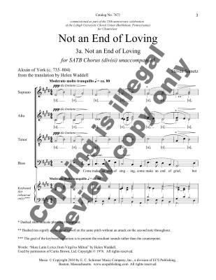 Not an End of Loving: No. 3 Not an End of Loving - Sametz - SATB