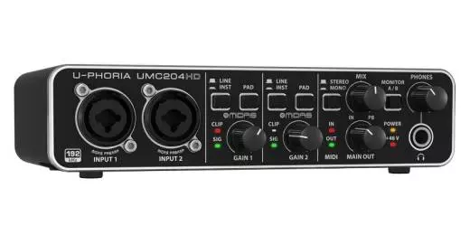 U-Phoria UMC204HD Audiophile 2x4, 24-Bit/192 kHz USB Audio/MIDI Interface