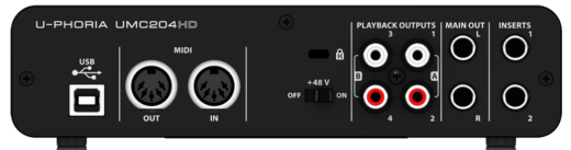 U-Phoria UMC204HD Audiophile 2x4, 24-Bit/192 kHz USB Audio/MIDI Interface