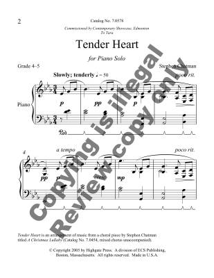 Tender Heart  - Chatman - Piano Solo - Sheet Music