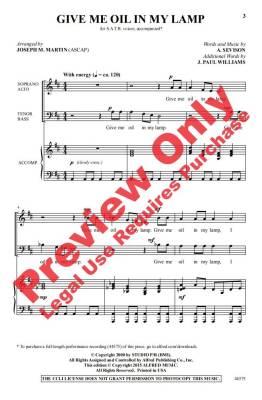 Give Me Oil In My Lamp - Sevison/Williams/Martin - SATB
